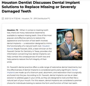Houston Dentist Details the Benefits of Dental Implants