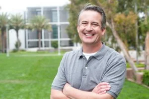 middle aged man smiling